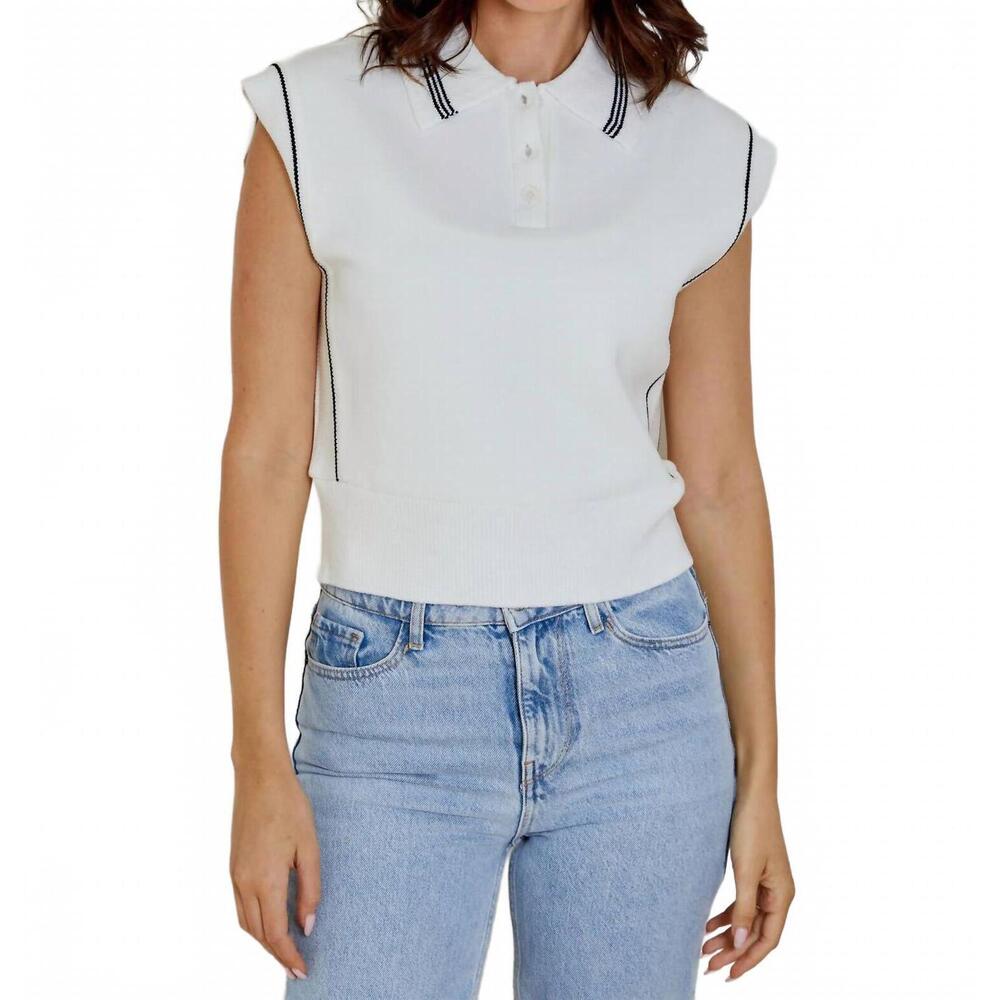 NEW DH NEW YORK brigitte top in white combo